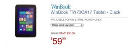 WinBook TW70CA17 -  windows-  $ 60 